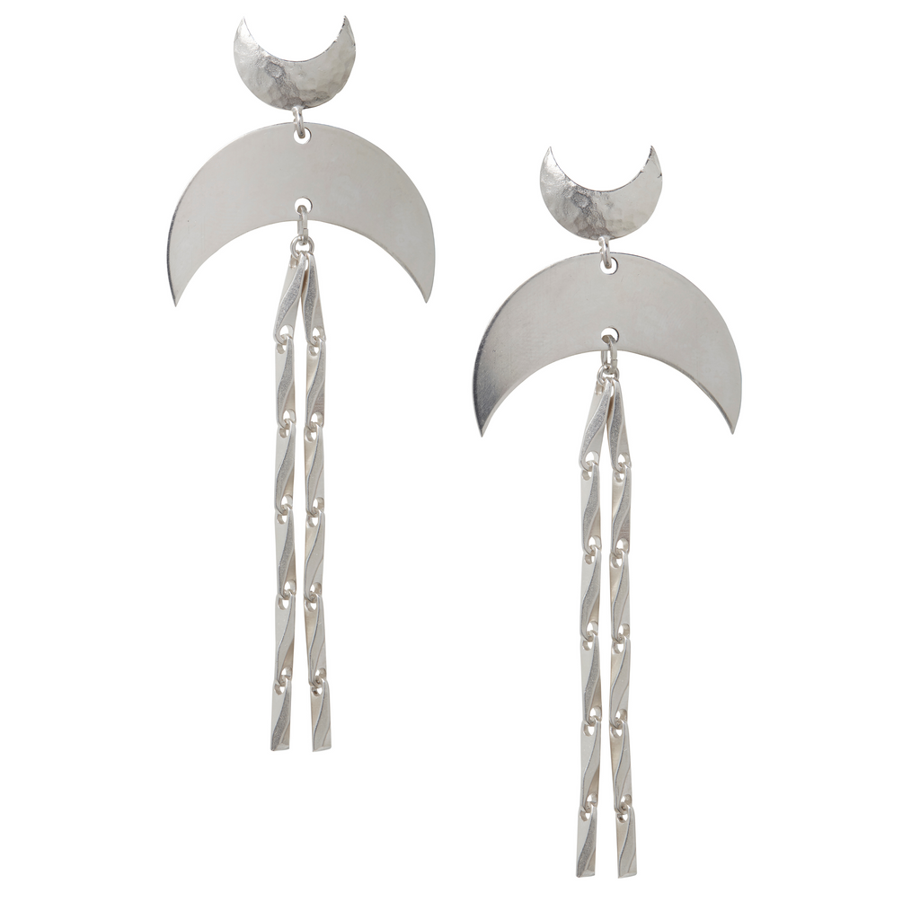 Super Moon Silver Earrings - Leo With Love 